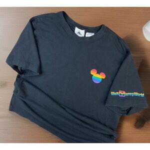 Disney Parks T-Shirt Pride Rainbow Collection Mickey Mouse Tee Unisex Sz L